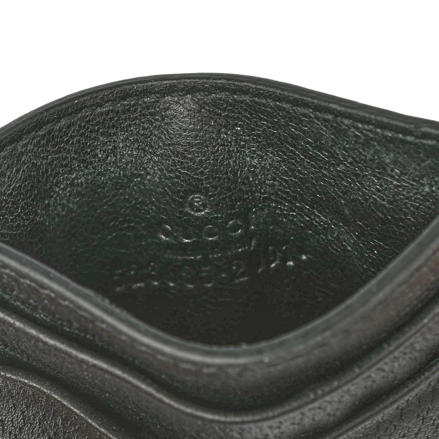 Pebbled Calfskin Animalier Card Holder Black