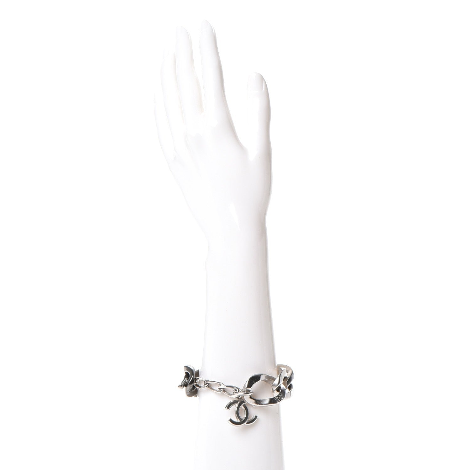 Chanel Chain Link CC Bracelet Silver 2 of 8