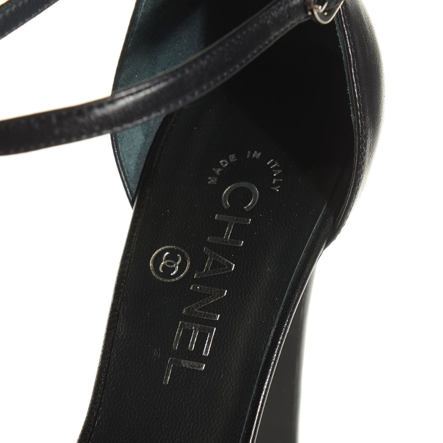 Lambskin Chain T Strap Platform Pumps 40 Black