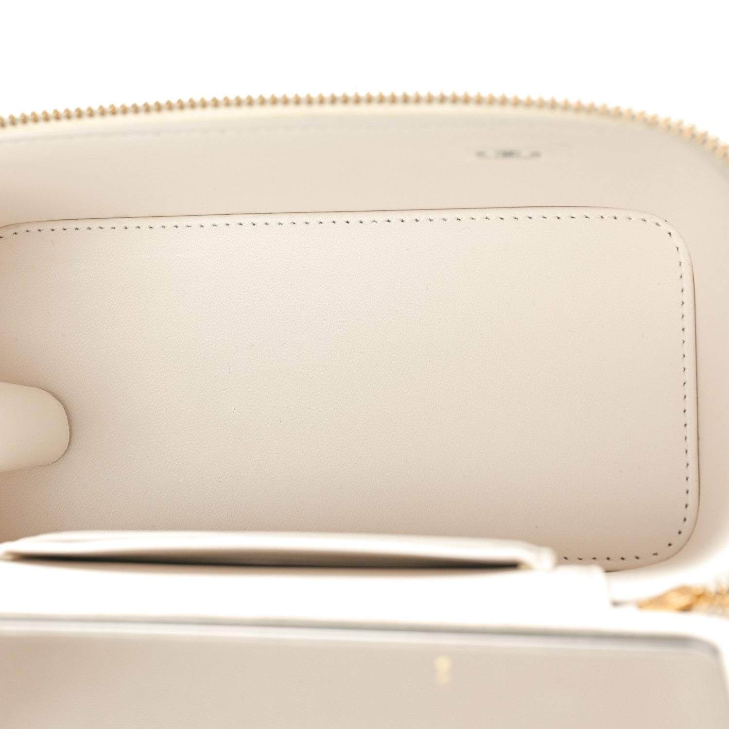 Chanel Lambskin Quilted Golden Links Top Handle Vanity Case With Chain White 5 of 12
