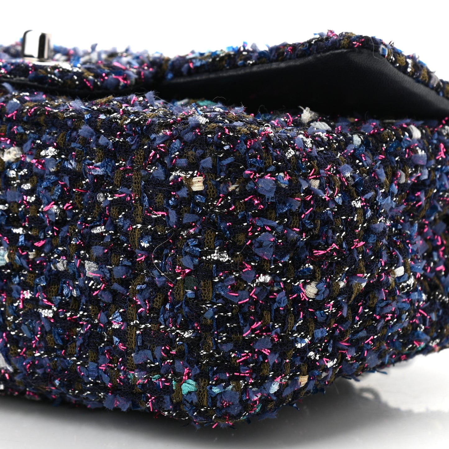 Tweed Quilted Mini Rectangular Flap Blue Purple Khaki Pink