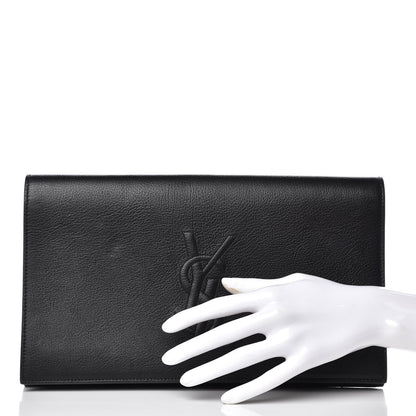 Saint Laurent Calfskin Monogram Large Belle De Jour Clutch Black 2 of 13