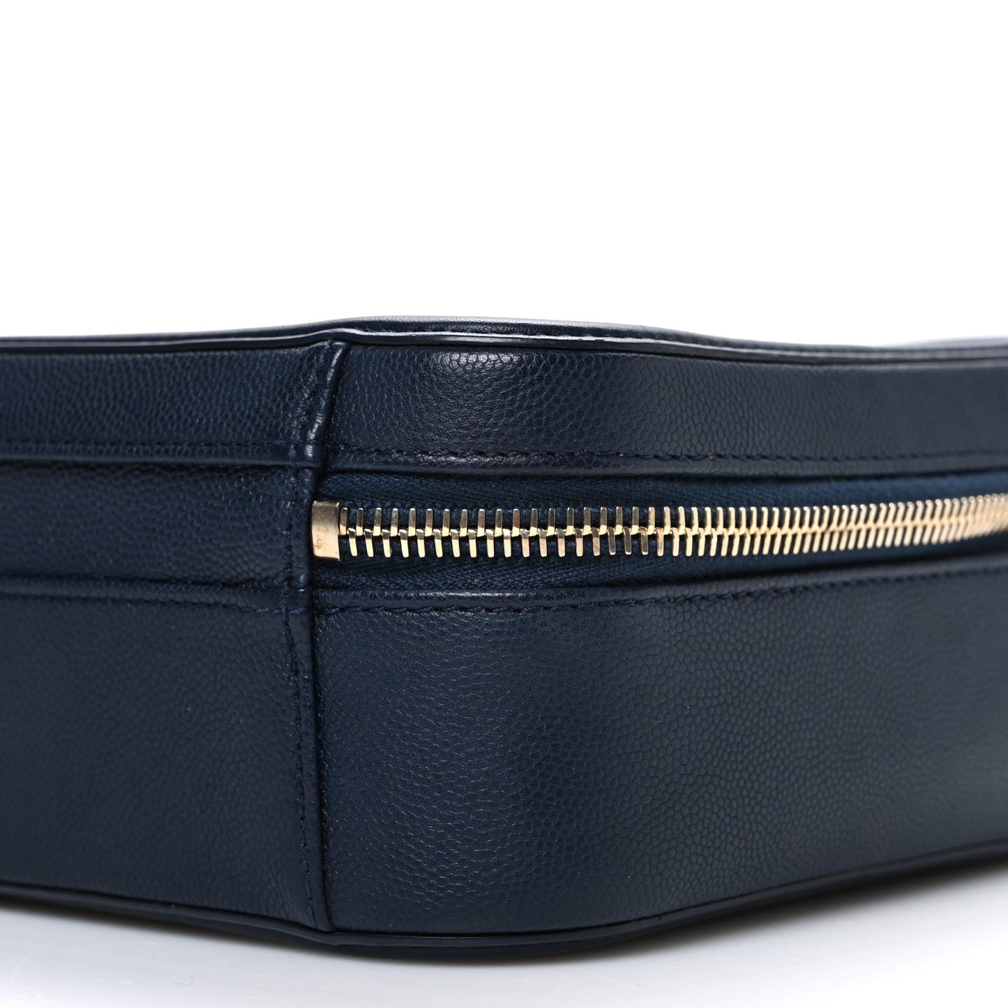 Caviar Quilted Medium CC Filigree Vanity Case Navy
