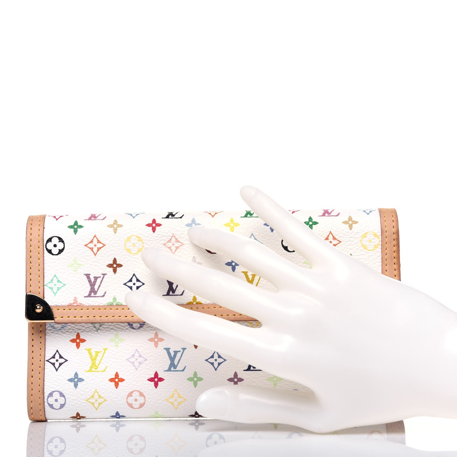 Louis Vuitton Monogram Multicolor Porte Tresor International Wallet White 2 of 13