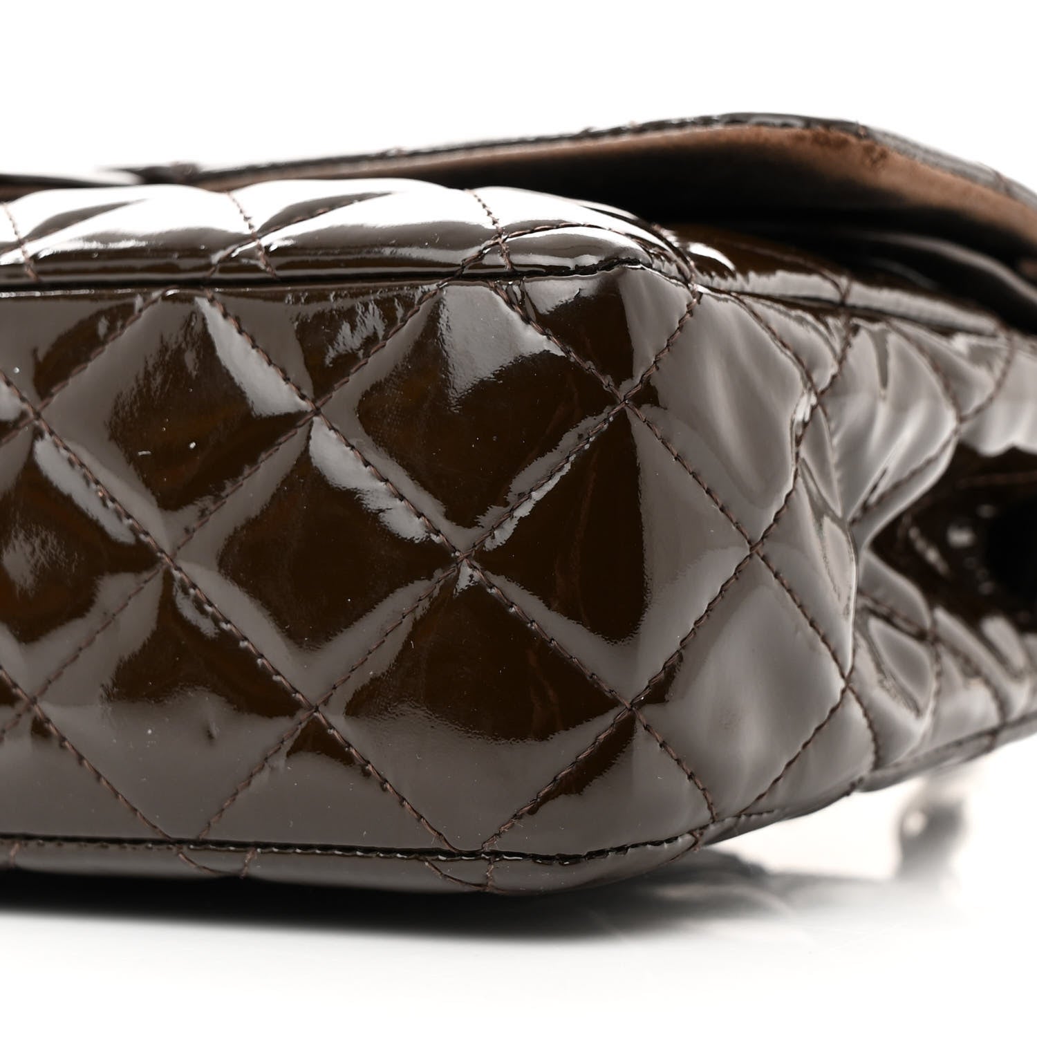 Chanel Patent Quilted Medium Double Flap Brown 10 of 15