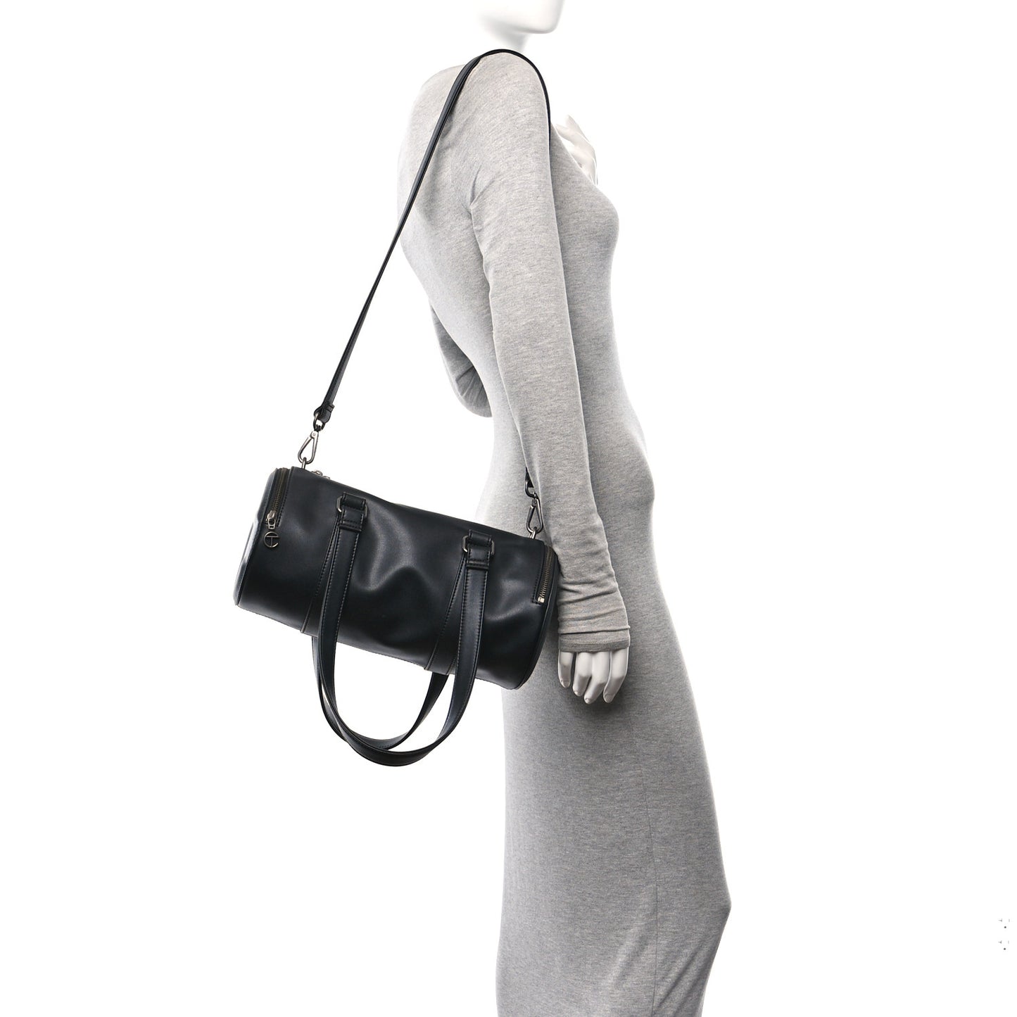 Vegan Leather Medium Duffle Black