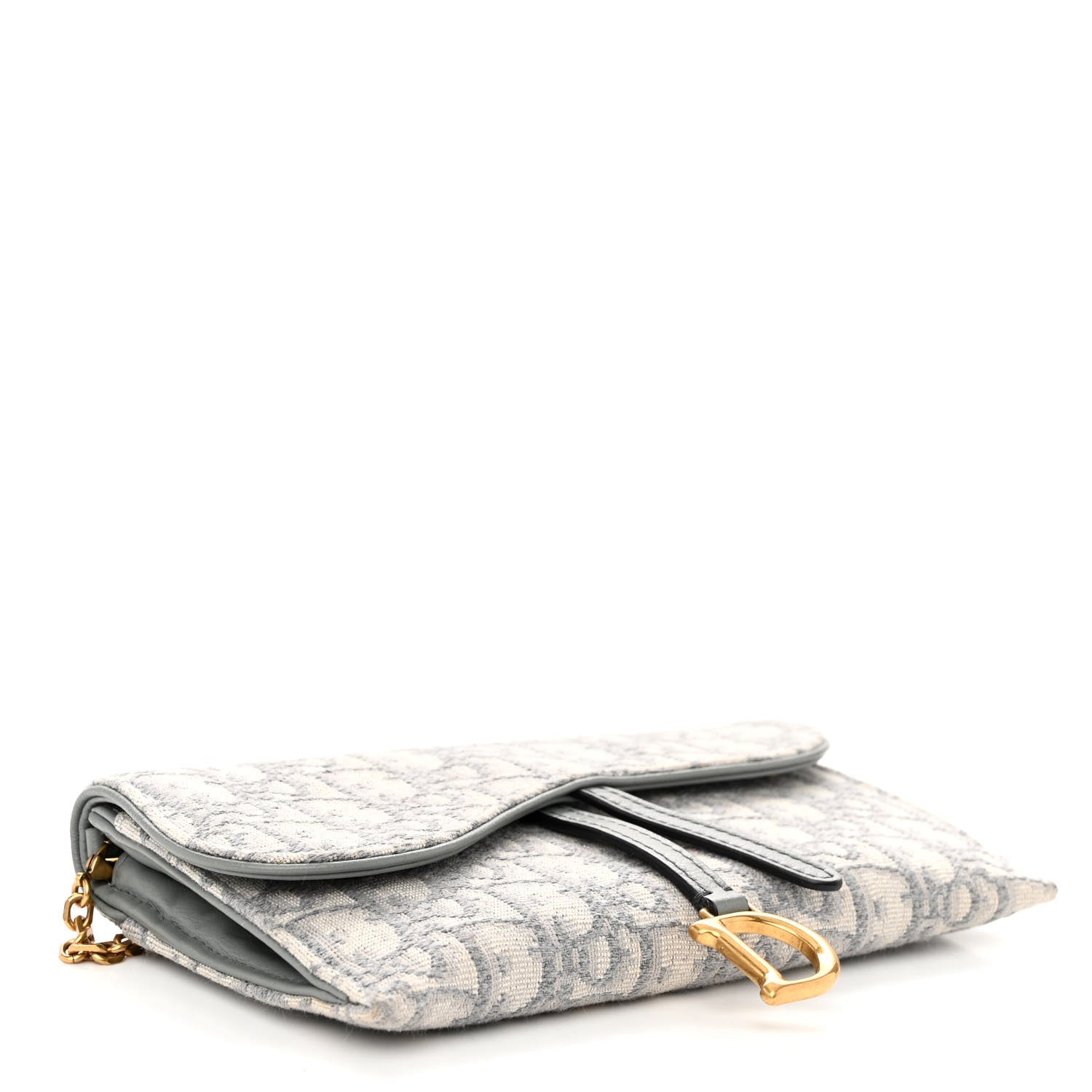 Christian Dior Oblique Saddle Chain Long Wallet Grey 5 of 10
