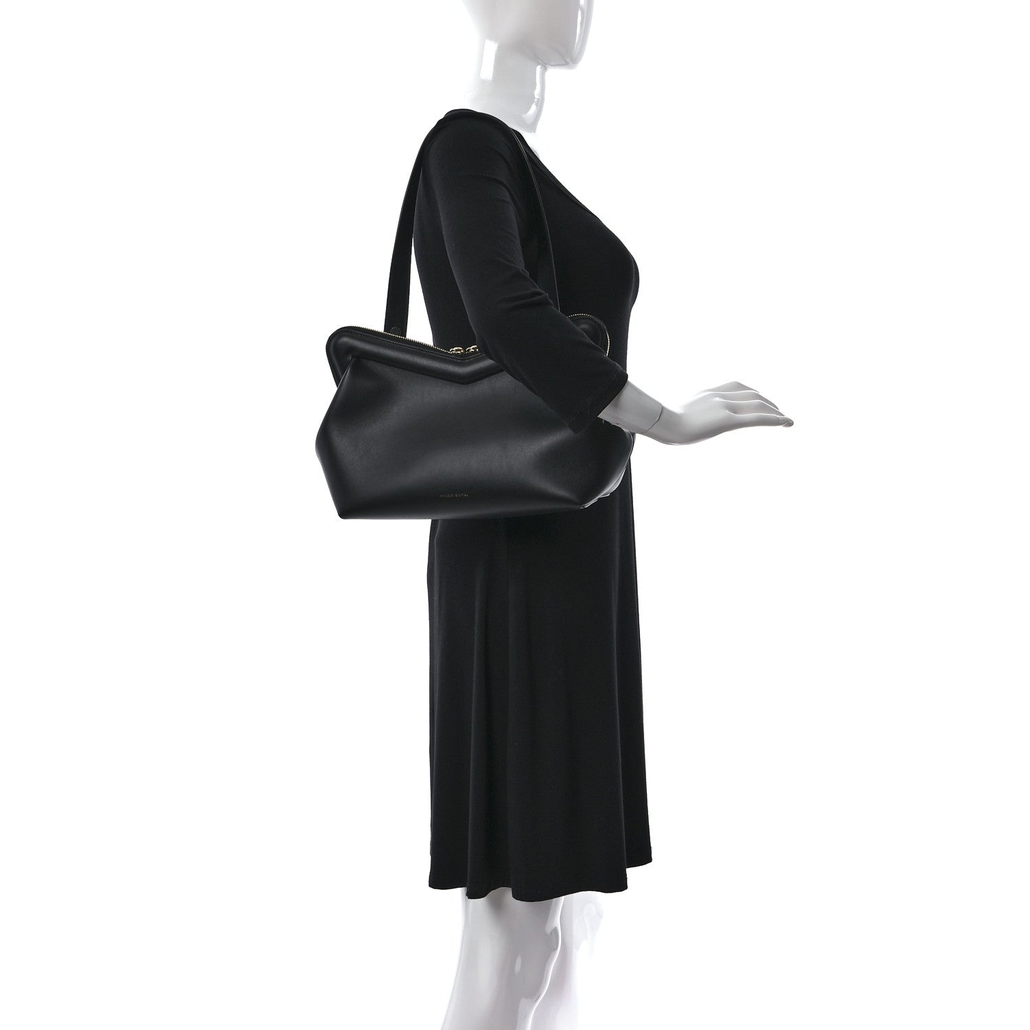 Mansur Gavriel Calfskin M Frame Clutch Black 2 of 9