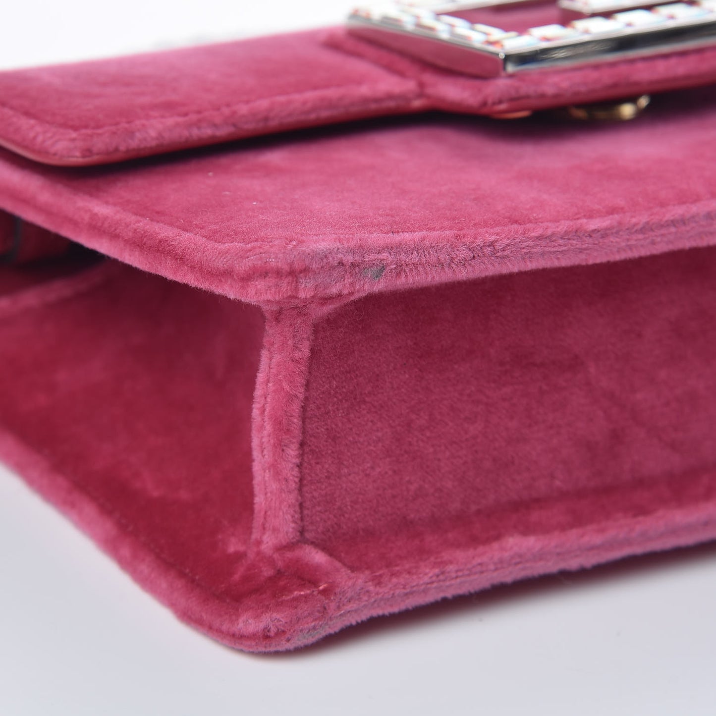 Velvet Crystal Square G Shoulder Bag Light Raspberry Rose