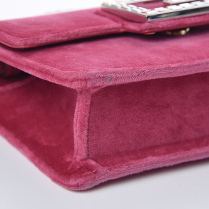 Gucci Velvet Crystal Square G Shoulder Bag Light Raspberry Rose 9 of 10