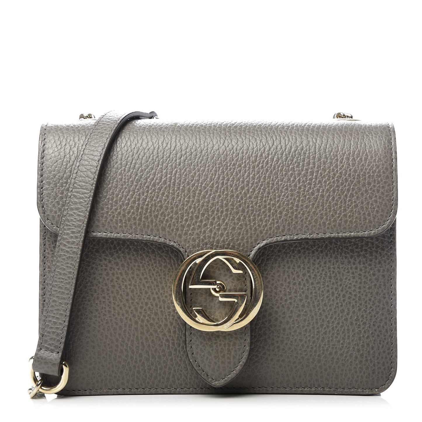 Dollar Calfskin Small Interlocking G Shoulder Bag Loess