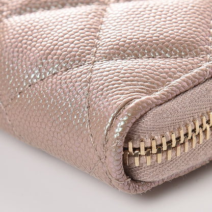 Chanel Iridescent Caviar Quilted Long Zip Around Wallet Beige 6 of 11