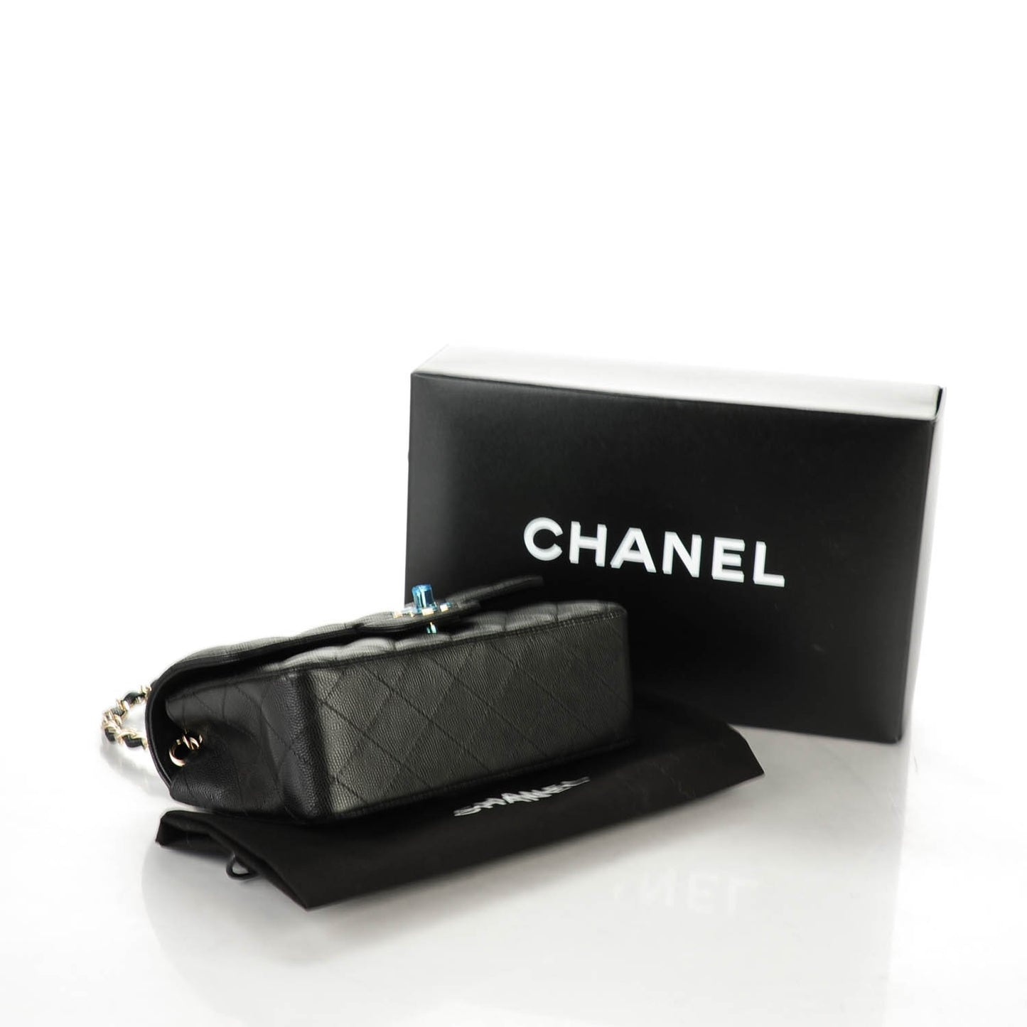 Caviar Quilted Mini Rectangular Flap Black