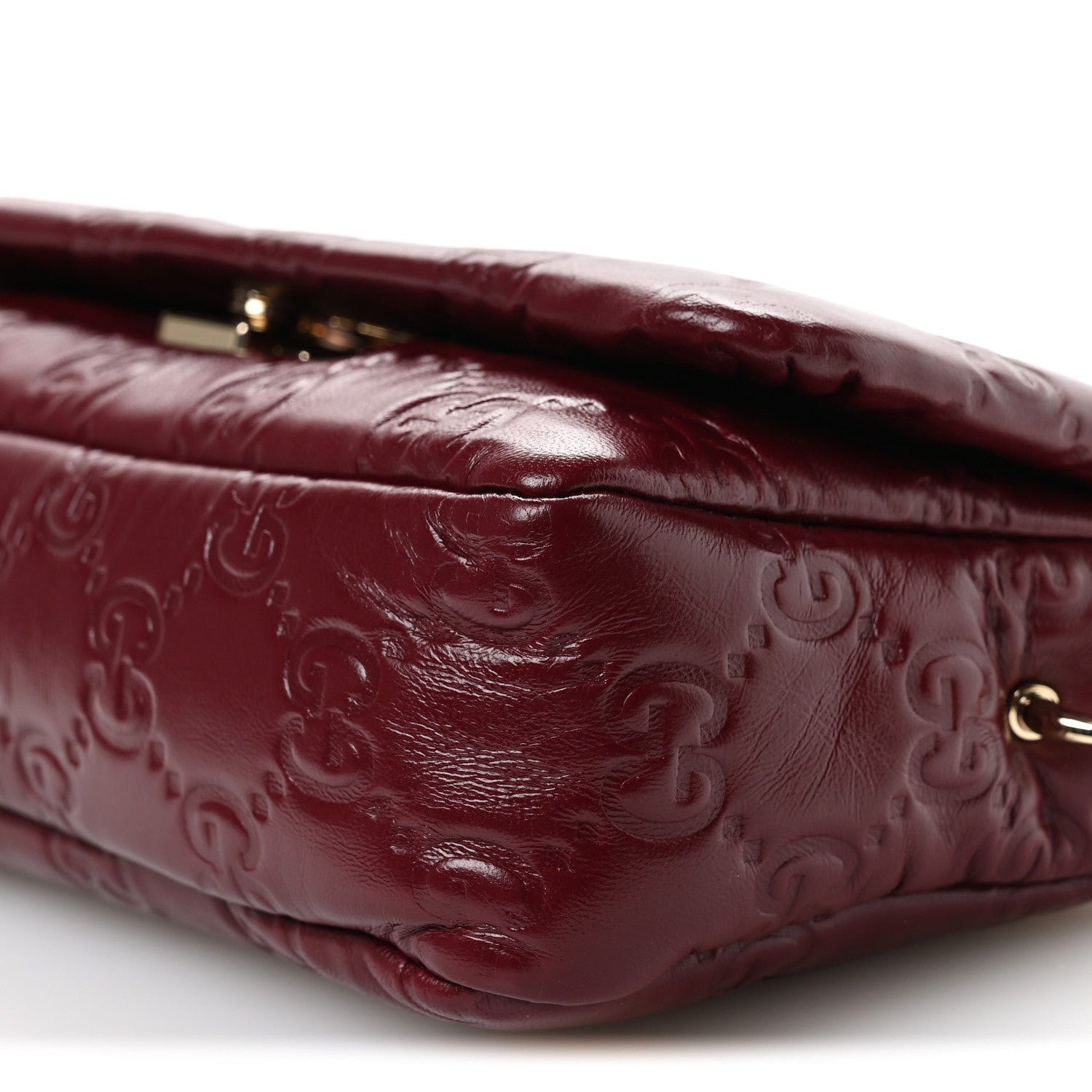 Gucci Lambskin Embossed Mini GG Milano Top Handle Shoulder Bag Rosso Ancora 10 of 11