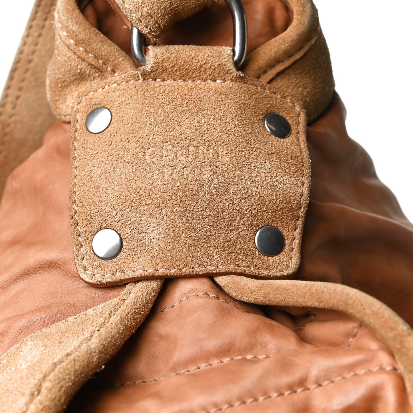 Calfskin Suede Satchel Brown