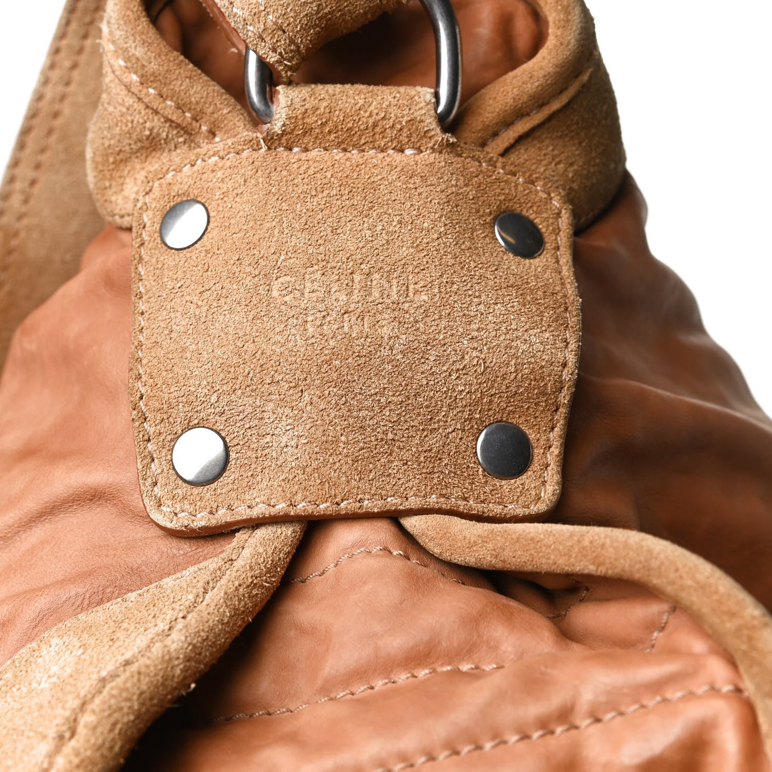 Celine Calfskin Suede Satchel Brown 18 of 18