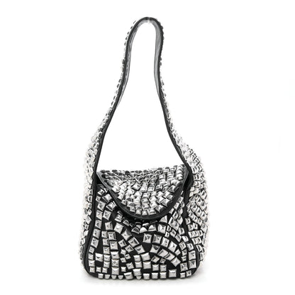 Alexander Wang Sheepskin Studded Small Spike Hobo Black 1 of 9