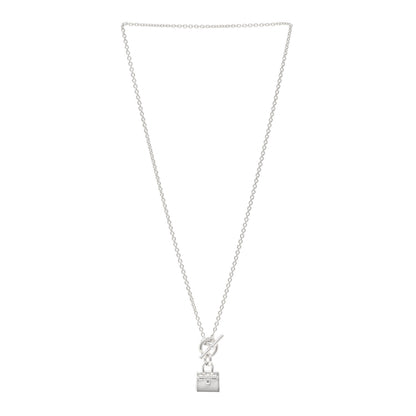 Hermes Sterling Silver Birkin Amulette Pendant Necklace 3 of 4
