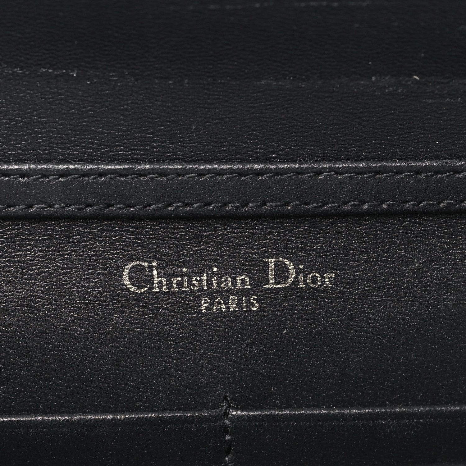 Christian Dior Metallic Patent Micro-Cannage Diorama Wallet on Chain Pouch Silver 5 of 11