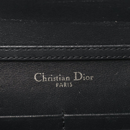 Christian Dior Metallic Patent Micro-Cannage Diorama Wallet on Chain Pouch Silver 5 of 11