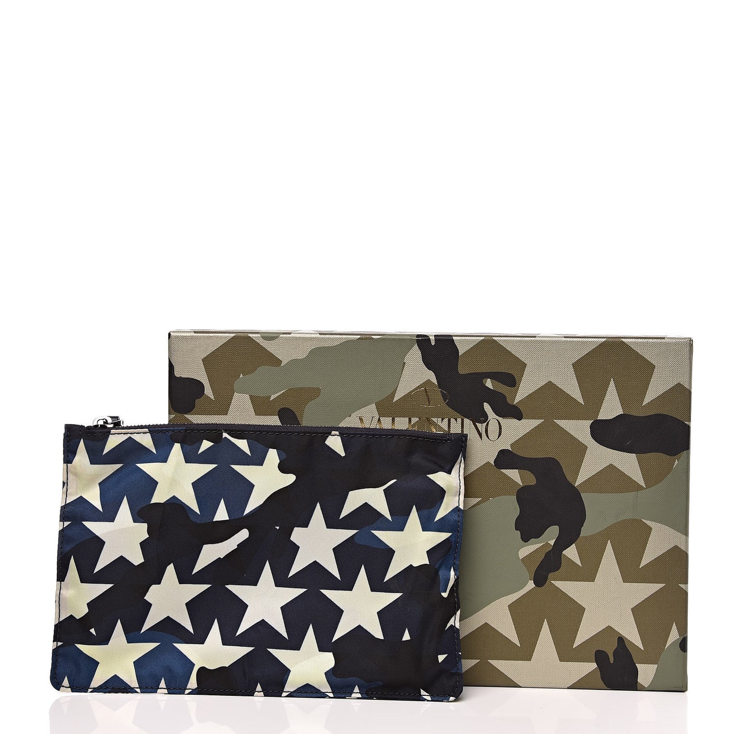 Nylon Camustars Medium Zip Pouch Marine Light Ivory