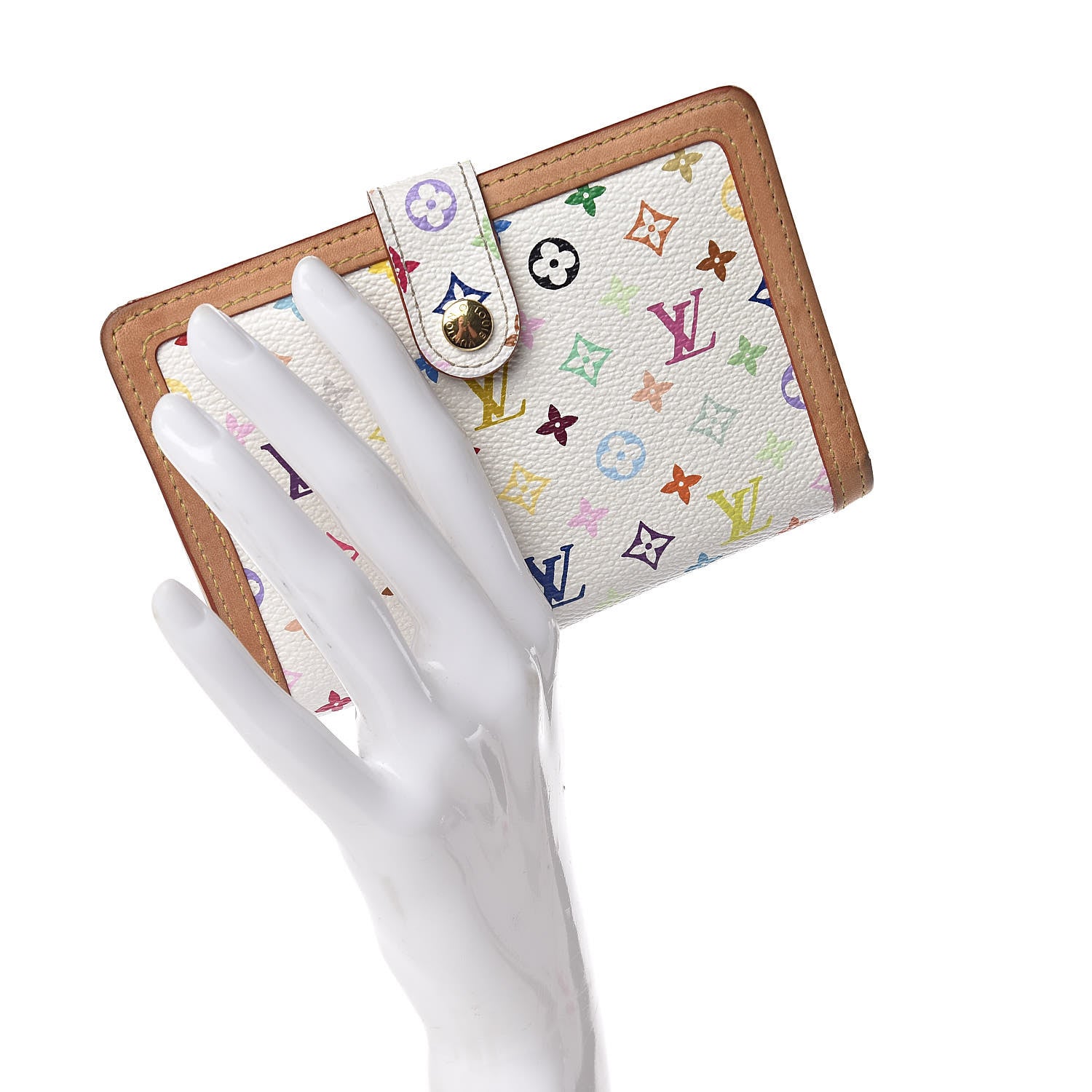 Louis Vuitton Monogram Multicolor French Purse Wallet White 2 of 11