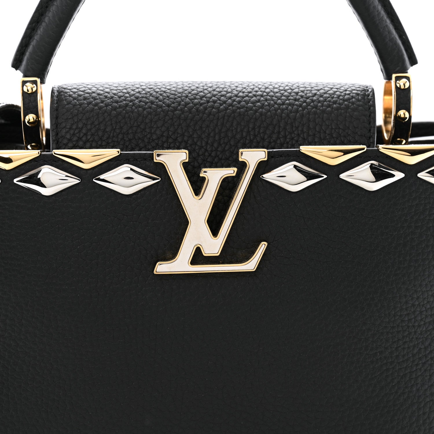 Louis Vuitton Taurillon Embellished Malletage Crown Capucines MM  Black 8 of 12