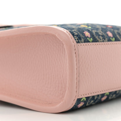 Gucci Denim Dollar Calfskin GG Monogram Mini Retro Interlocking G Tote Blue Tea Multicolor Powder Pink 10 of 14