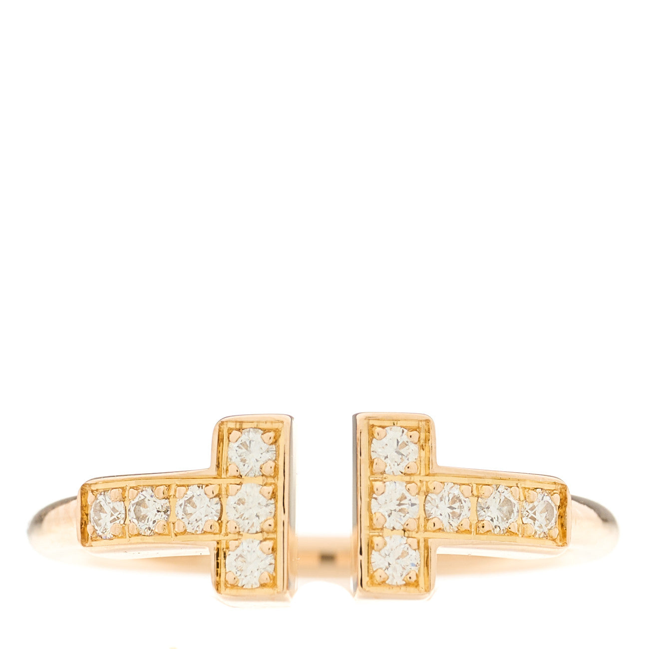 18K Rose Gold Diamond T Wire Ring 48 4.5