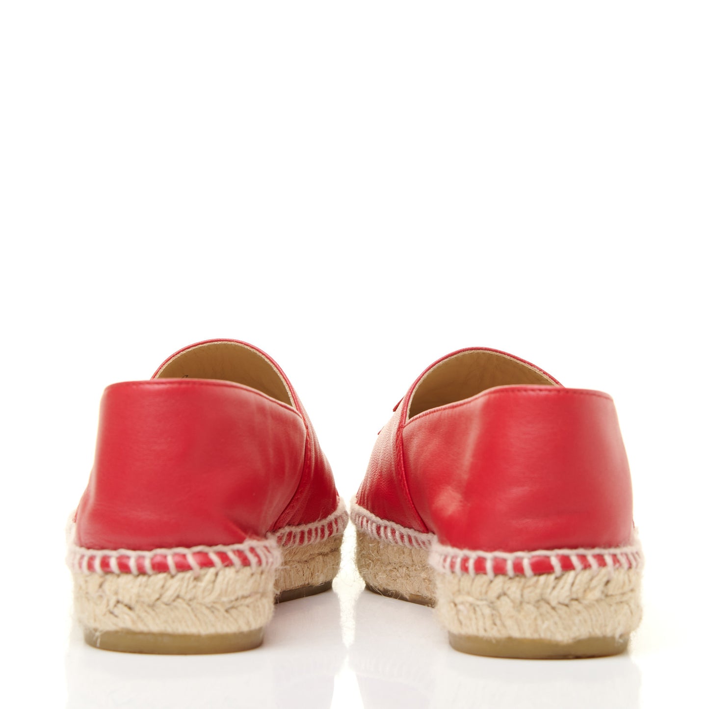 Lambskin CC Espadrilles 37 Red