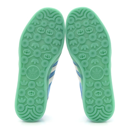 Gucci X ADIDAS Silk Duchesse Demetra Rubber Womens Gazelle Sneakers 7.5 Jade Capri Avio Off White 6 of 10