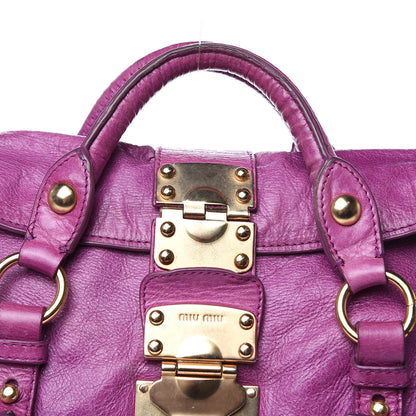 Miu Miu Vitello Lux Medium Bow Bag Fuchsia 16 of 16