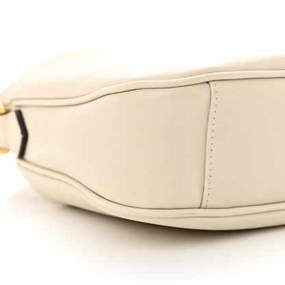 Gucci Softy Wonka Textured Dollar Calfskin Small Diana Shoulder Bag Mystic White Hibiscus Red 9 of 10
