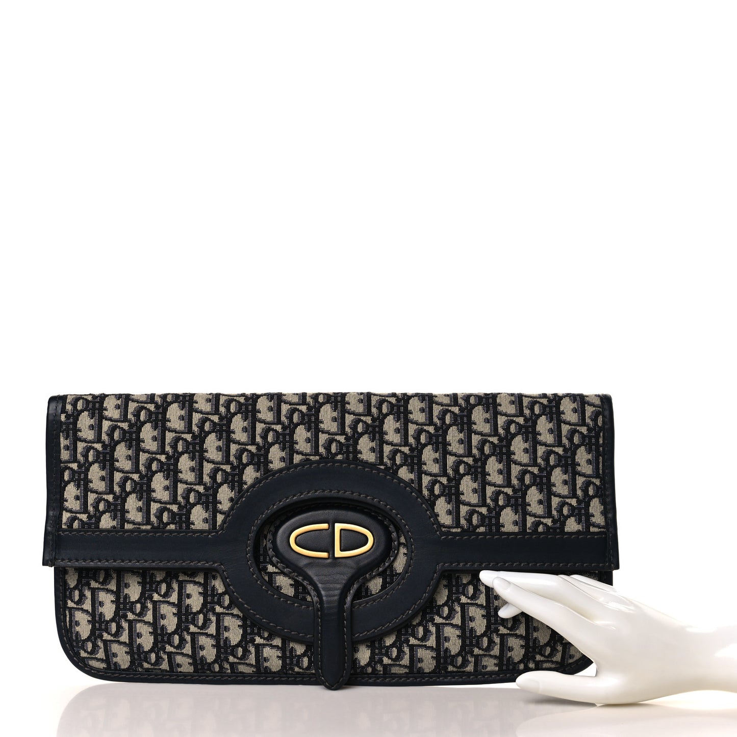 Oblique Fold Over Clutch Blue