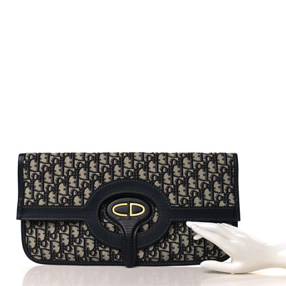 Christian Dior Oblique Fold Over Clutch Blue 3 of 8