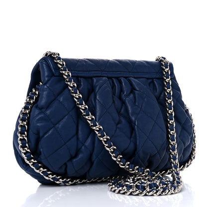 Chanel Washed Lambskin Quilted Medium Chain Around Messenger Blue 3 of 12