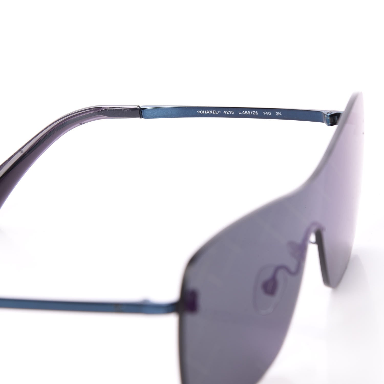 Chanel Shield Runway Sunglasses 4215 Metallic Blue 6 of 9