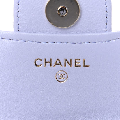 Chanel Lambskin Quilted Top Handle Flap Coin Purse With Chain Light Purple 7 of 9