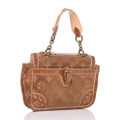 Louis Vuitton Monogram Velours Alligator Irvine Tan 3 of 10