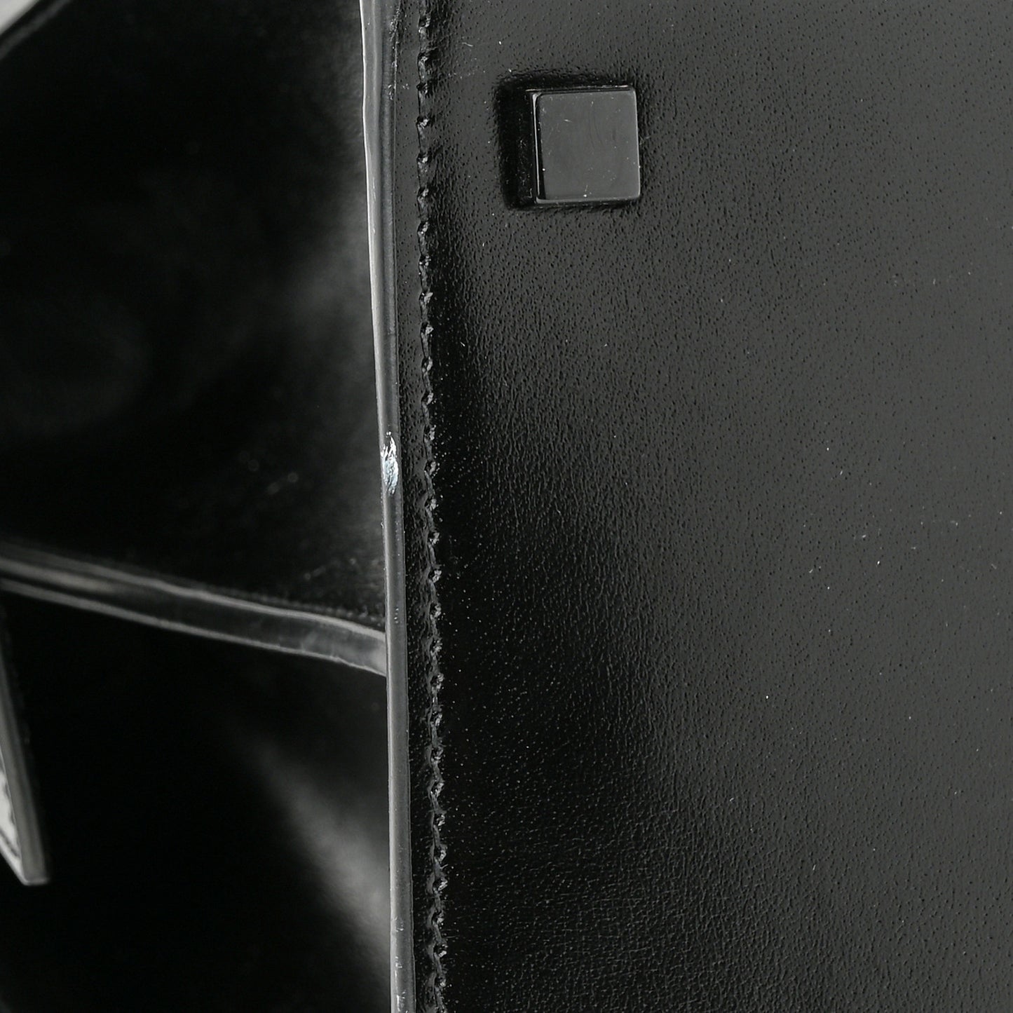 Shiny Calfskin Medium Uptown Tote Black