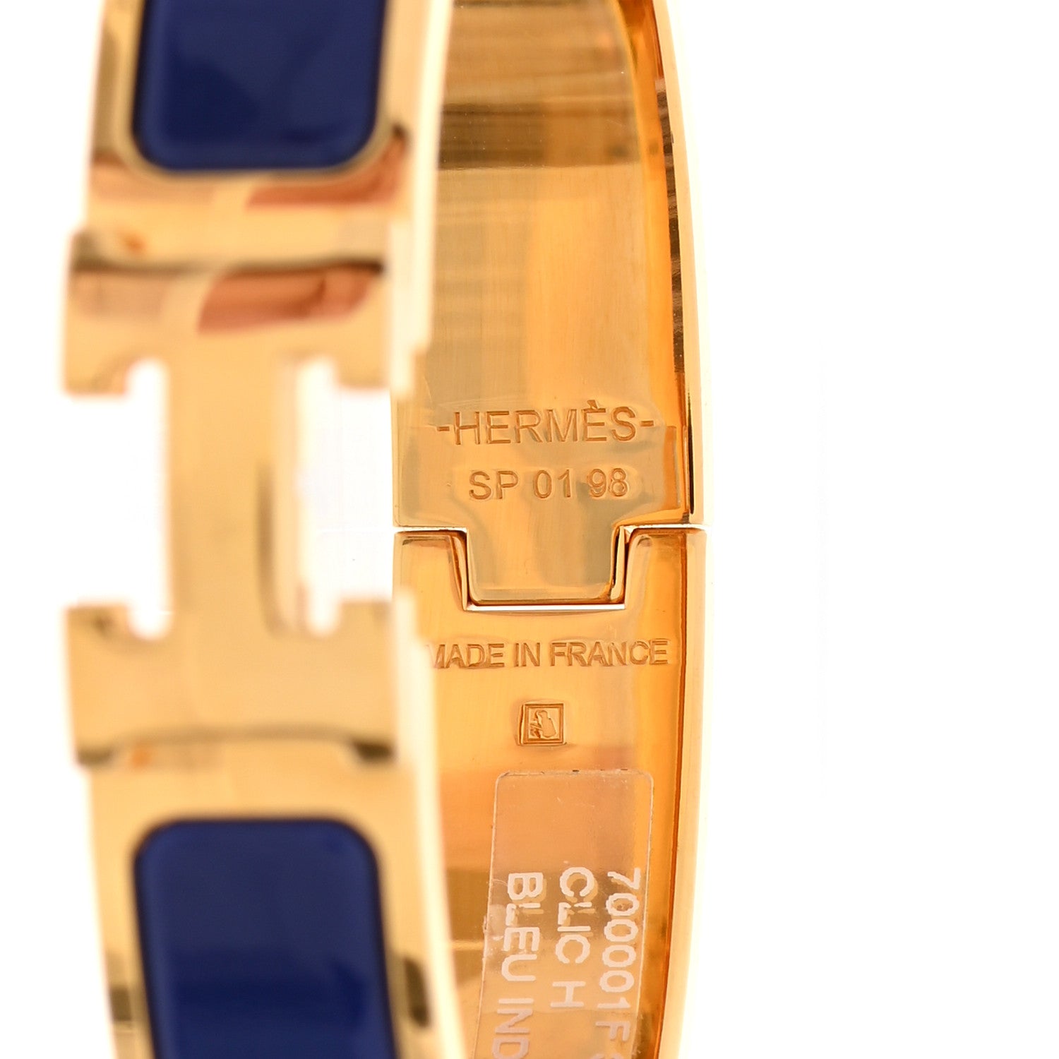 Hermes Enamel Narrow Clic Clac H Bracelet PM Bleu Indigo 4 of 4