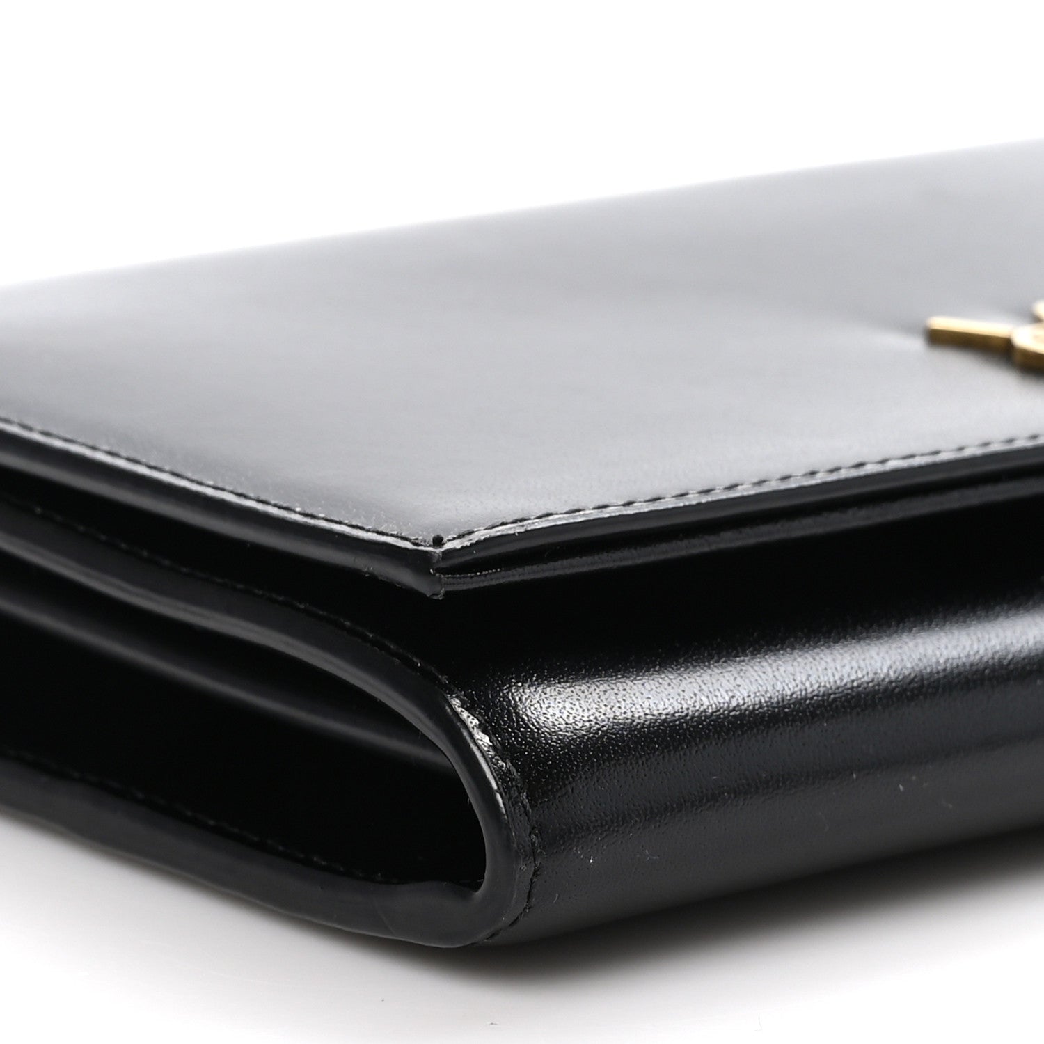 Saint Laurent Glossy Calfskin Monogram Chain Wallet Black 8 of 9