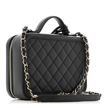 Chanel Caviar Quilted Medium CC Filigree Vanity Case Black 3 of 13