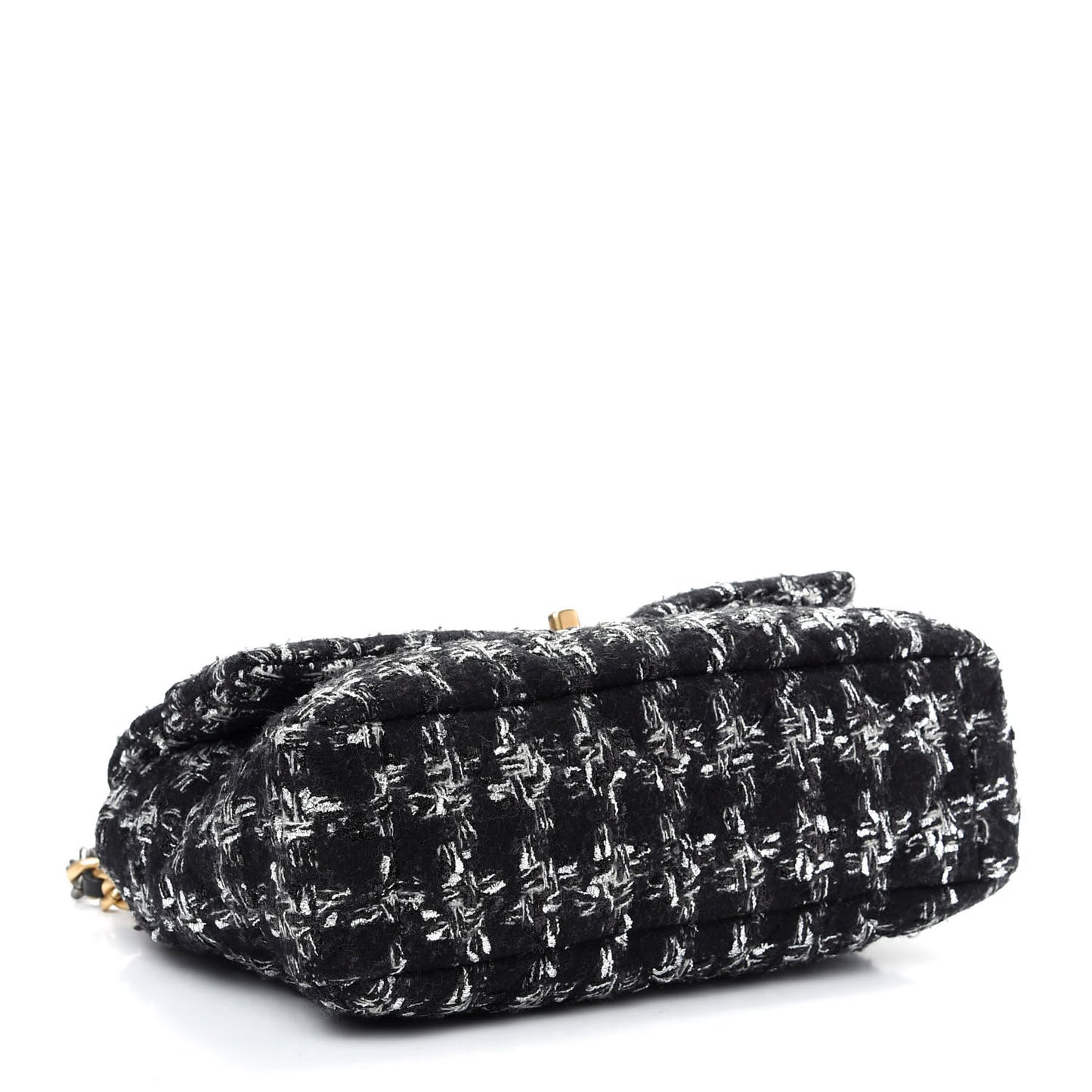 Tweed Quilted Large Chanel 19 Flap Black Silver Ecru
