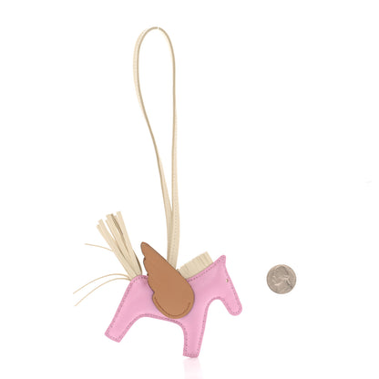 Hermes Milo Lambskin Grigri Rodeo Pegase Horse Bag Charm PM Mauve Sylvestre Craie Chai 2 of 5