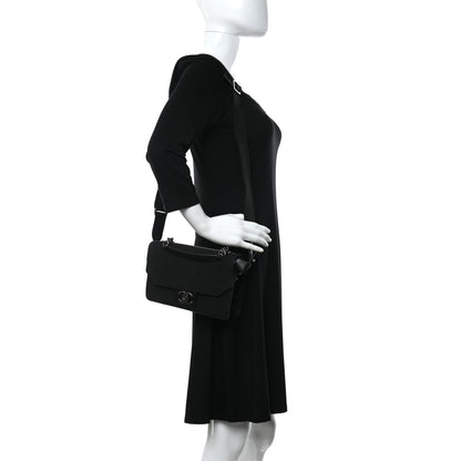 Chanel Canvas Calfskin Quilted 2-Way Flap Black 2 of 11