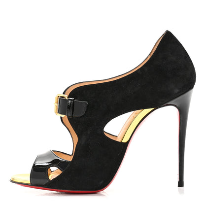 Christian Louboutin Patent Suede Calfskin Bolidaminette 100 Pumps 35.5 Black 1 of 11