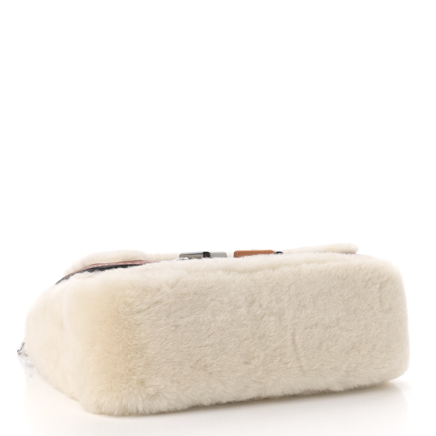 Fendi Shearling Vitello Dolce 3Baguette Shoulder Bag Beige 4 of 9
