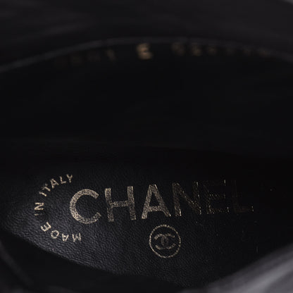 Chanel Lambskin Patent Cap Toe Short Ankle Boots 40 Black 7 of 10