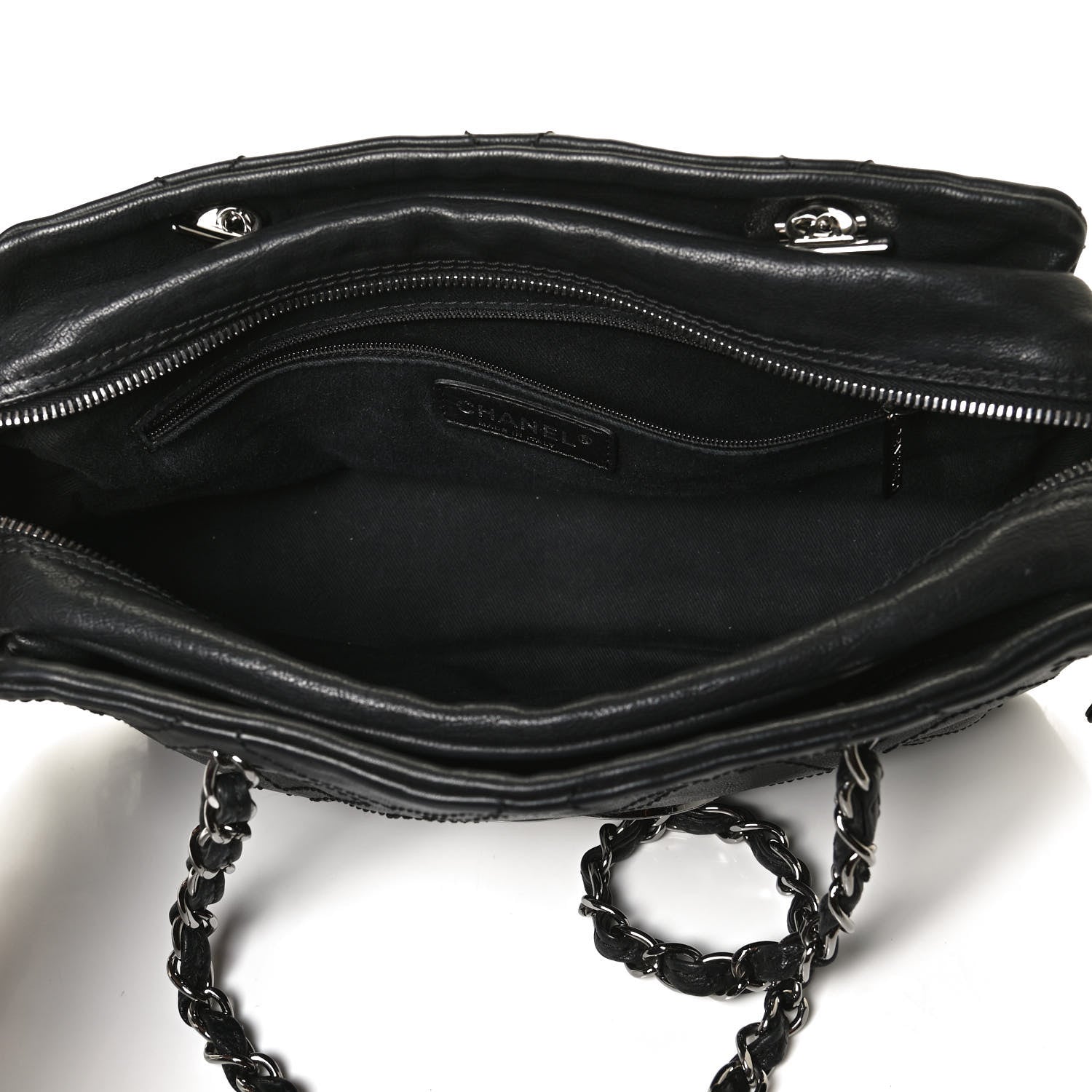 Chanel Calfskin Small Diamond Stitch Tote Black 5 of 10